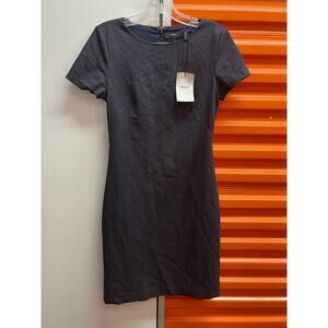 Theory - Betty short sleeve Dress / Charcoal Trellis Knit / Size 2 / NWT